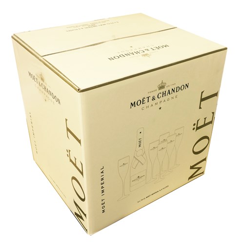 Moet & Chandon Brut Imperial NV &#40;6 x 75cl&#41; Case 6 Moet Glasses